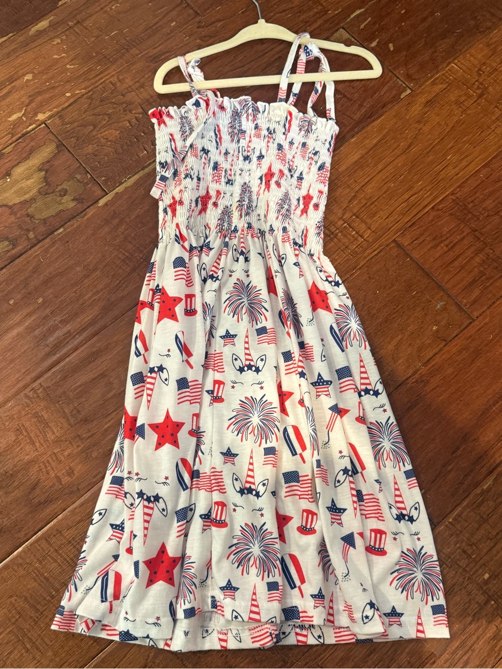 Girls' Red, White & Blue Summer Sundress - Patriotic Print